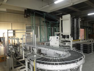 コンテナー三つ組装置 パレタイザー マテハン設備 パレタイザー デパレ 自動化ライン 省人化